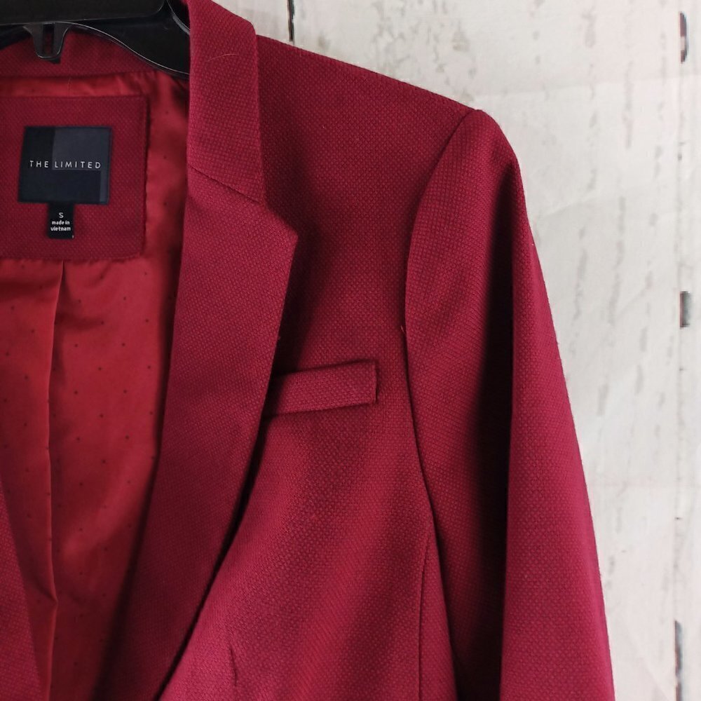 The Limited Womens Size S Red Birdseye 1 Button Suit Blazer - Picture 3 of 13